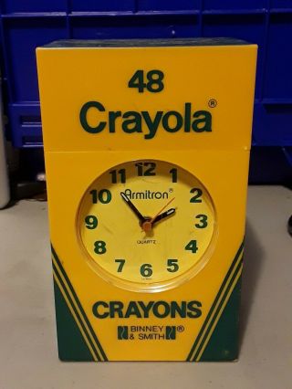 Vintage Armitron 1980s Crayola Crayon Alarm Clock Mechanized