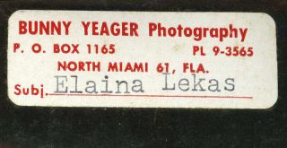Bunny Yeager 1960s Color Camera Transparency Negative Elaine Lekas & Pet Leopard 2