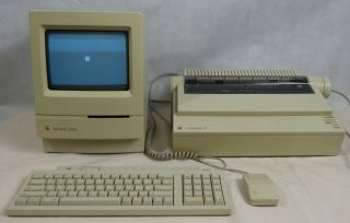 Apple Macintosh Classic Se/30 Computer W/ Imagewriter Ii Mouse Keyboard M0420
