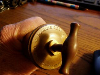 Lunkenheimer MARINE No.  1 T Handle Automatic Brass Grease Cup Hit Miss Vintage 2