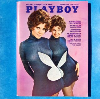 Vtg Playboy October 1970 (very Fine) Playmates The Collinson Twins,  Vargas