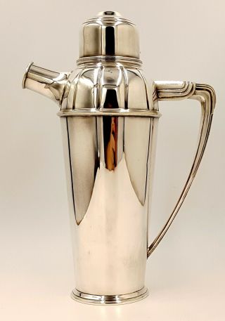 Art Deco Silver Plate Cocktail Shaker By Adie Brothers Ltd,  1920.