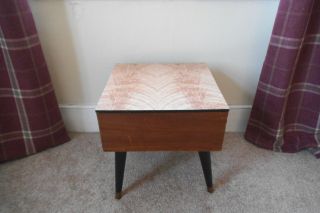 Stylish Handmade Craft / Sewing / Storage Box Side Table - c.  1960 ' s 2
