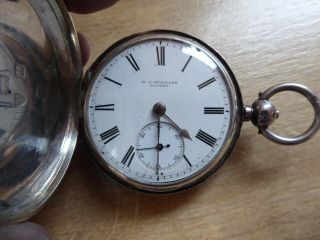 London E.  J.  Hollins Antique Fusee Silver Cased Pocket Watch