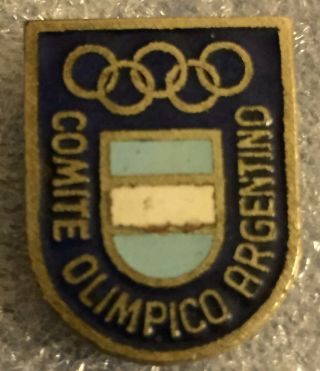 1964 Tokyo Japan Olympic Pin Argentina Noc Pin Badge Cloisonne Vintage