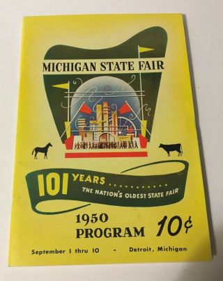 Vintage 1950 Michigan State Fair Program