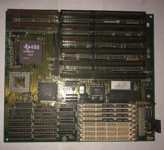 Vintage 386 / 486 At Isa Motherboard Texas Instruments Tx486dlc/e - 40ga