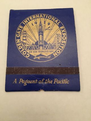 Vintage Giant Feature Matchbook 1939 Golden Gate International Exposition