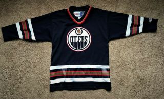Vintage Edmonton Oilers Ccm Nhl Hockey Jersey Youth Size 4 - 7,