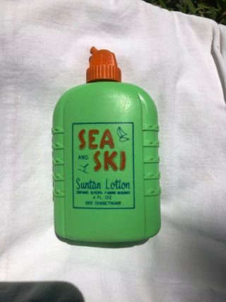 Sea And Ski 402 Suntan Lotion Bottle Circa 1947 - 1955