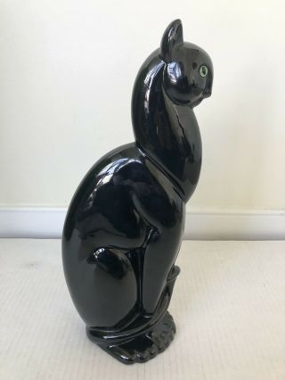 Vintage Mid Century Modern Mcm Royal Haeger Winking Black Cat Sculpture