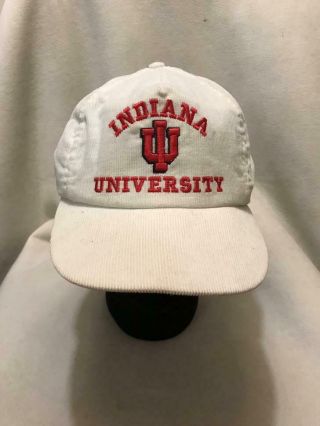 Vintage Indiana University Hoosiers Corduroy Snapback Hat Made In Usa