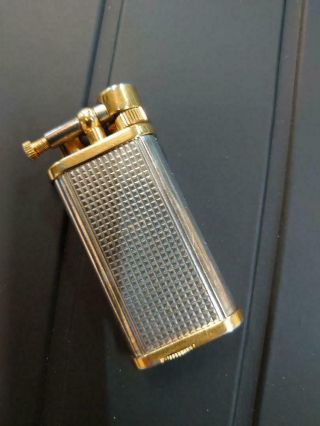 Vintage Dunhill Unique Gas Lighter England Made Gold Silver Japan Import