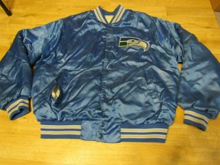 Vintage Seattle Seahawks Chalkline Satin Jacket Blue Usa Xl