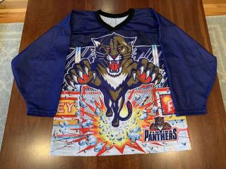 Vintage 90’s Ccm Florida Panthers All Over Graphic Jersey Small Men’s Nhl Rare