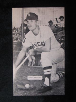 Vintage 1963 Gerald Mcnertney White Sox J D Mccarthy Photo Post Card