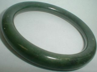 Vintage Chinese Hand Carved 10mm Green Jade Bangle Bracelet See All Offerings