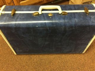 Vintage Samsonite Blue Marble 13 1/2 " X 21 1/4 " X 7 1/2 " Suitcase