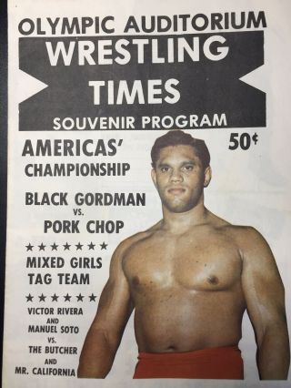 Vintage Olympic Auditorium Wrestling Program June 1974 Wwf Nwa Awa Los Angeles