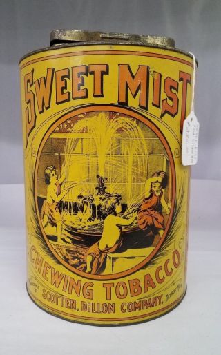 Vintage Advertising Sweet Mist Chewing Tobacco Canister Storage Tin M - 53