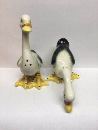 Vintage Duck Salt And Pepper Shakers,  Hand Painted,  Japan
