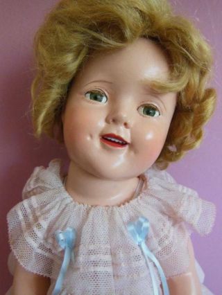 Vintage Ideal Composition Shirley Temple Doll 18 " Molly - Es Dress