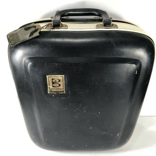 Vintage BRUNSWICK CROWN HARD SHELL BOWLING BALL CASE 1960 ' s Zippers & Rack 2