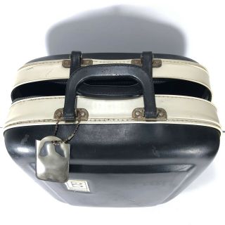 Vintage BRUNSWICK CROWN HARD SHELL BOWLING BALL CASE 1960 ' s Zippers & Rack 3