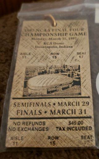 1997 Ncaa Final Four Championship Game Ticket Keychain Features The Old Rca Dome