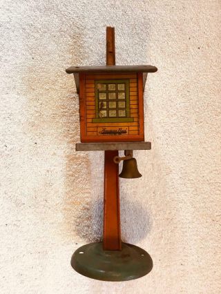 Vintage Pre - War American Flyer Tin Litho Switch Tower, .