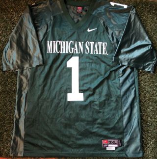 Vintage Nike Michigan State Spartans Football Jersey College Men’s 3xl Green 1