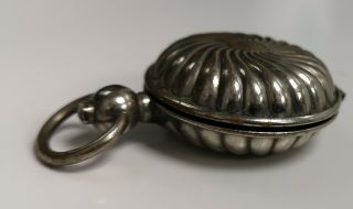 Antique Sovereign Coin Holder Wallet Old Silver Case Swirl Pendant Victorian Uk