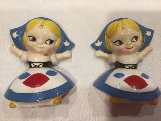 Vintage Dairy Queen Milk Maid Salt And Pepper Shakers Japan Rare