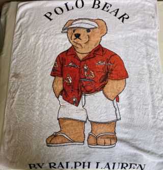Polo Bear Ralph Lauren Vintage Rare Beach Towel
