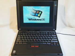 Ibm Thinkpad Laptop 380ed Windows 98se Pentium 166 48mb Ram Cd Floppy Vintage