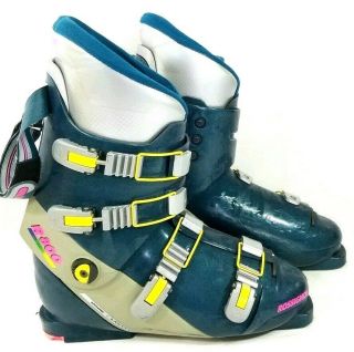Vintage Rossignol R800 Ski Boots Green Pink Yellow Size 30.  5