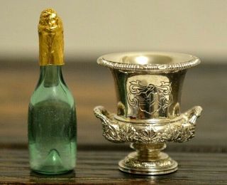 Miniature Sterling Silver Champagne Cooler Dollhouse 1:12 Artist