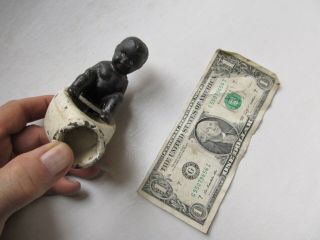 Unusual Painted Antique Victorian Decorative Cast Iron Figure,  Toy,  Or Bank,  Tub