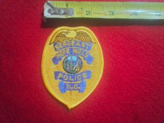 Vintage Police Patch Nc North Carolina Sergeant Hope Mills
