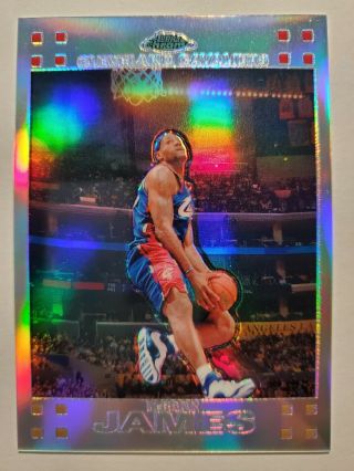 2007 - 08 Lebron James Topps Chrome Refractor 23 Serial Numbered 853 Of 999