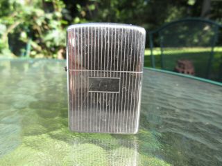 Vintage Sterling Silver Pinstriped Zippo Lighter -