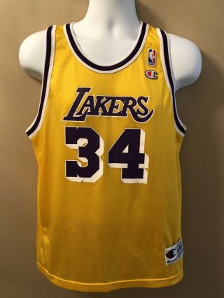 Vintage La Lakers Nba Champion Jersey 34 Shaquille O 