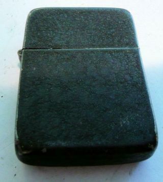 Vintage Wwii Black Crackle Steel Case 3 Barrel 7 Hole Zippo Cigarette Lighter