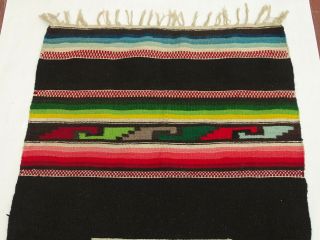 Antique Vintage Mexican Zapotec Wool Rug Hand Woven Folk Art Oaxaca Mexico 3