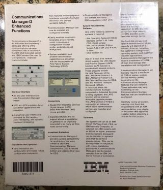 Vintage IBM OS/2 Communications Manager/2 Software Manuals 2