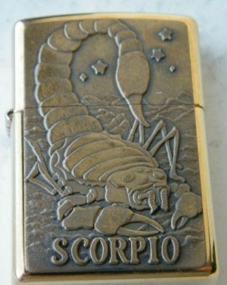 Zippo 1998 Brass Scorpio (zodiac Series)