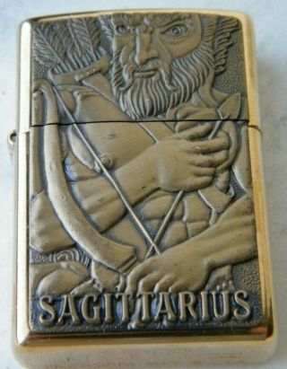 Zippo 1998 Brass Sagittarius (zodiac Series)