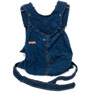 Rare Vtg Snugli 2 Baby Dog Carrier Blue Jean Denim Backpack Adjustable