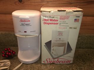 Vintage 1988 Sunbeam Hot Shot Hot Water Dispenser Model 17081 White - Made In Usa
