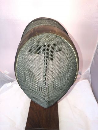 Vintage Fencing Helmet With Leather Trim And Neck Guard Santelli Very Cool